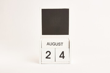 Calendar with the date August 24 and a place for designers. Illustration for an event of a certain date.
