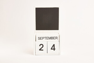 Calendar with the date September 24 and a place for designers. Illustration for an event of a certain date.