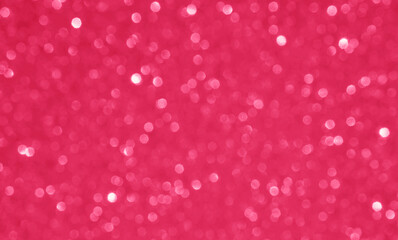 Abstract background with bokeh defocused lights in trendy color Viva Magenta. Demonstrating the colors of the year 2023.
