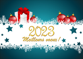 Fototapeta na wymiar 2023 – Meilleurs vœux – Happy New Year