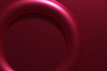 3d render of a magenta torus on a background with color of the year