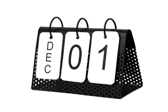 1st of December - date on the metal calendar