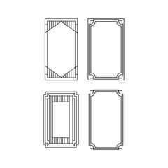 Art deco gold frames set collection decorations, Golden art deco ornaments, retro geometric ornamental frame - classic luxurious gold frames, wedding invitation, celebration event bundle