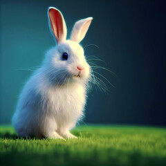 Little cute rabbit, easter holiday illustration
