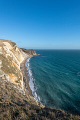 Fototapeta na wymiar View of the Jurassic coast coastline in Dorset
