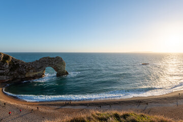 Durdle Door on the Jurassic Coast at dusk