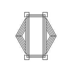 Art deco golden frames decorations, Golden art deco ornaments, retro geometric ornamental frame - classic luxurious gold frames, wedding invitation, celebration event