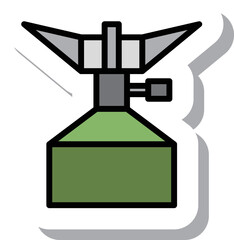 ミニステッカーキャンプアイコン ガスコンロ