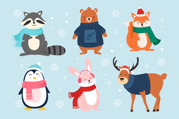 Winter And Christmas Animals Collection