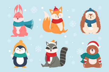 Winter And Christmas Animals Collection