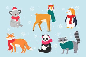Winter And Christmas Animals Collection