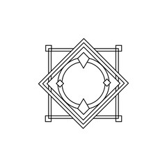 Art deco golden frames decorations, Golden art deco ornaments, retro geometric ornamental frame - classic luxurious gold frames, wedding invitation, celebration event