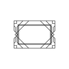 Art deco golden frames decorations, Golden art deco ornaments, retro geometric ornamental frame - classic luxurious gold frames, wedding invitation, celebration event