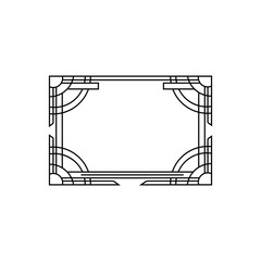 Art deco golden frames decorations, Golden art deco ornaments, retro geometric ornamental frame - classic luxurious gold frames, wedding invitation, celebration event