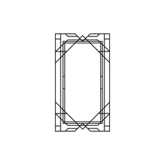 Art deco golden frames decorations, Golden art deco ornaments, retro geometric ornamental frame - classic luxurious gold frames, wedding invitation, celebration event