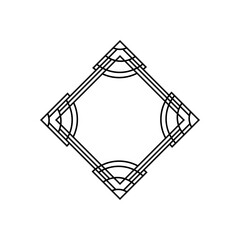 Art deco golden frames decorations, Golden art deco ornaments, retro geometric ornamental frame - classic luxurious gold frames, wedding invitation, celebration event