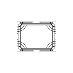 Art deco golden frames decorations, Golden art deco ornaments, retro geometric ornamental frame - classic luxurious gold frames, wedding invitation, celebration event