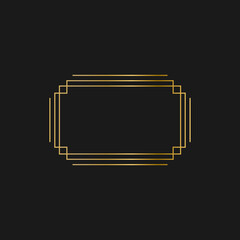 Art deco golden frames decorations, Golden art deco ornaments, retro geometric ornamental frame - classic luxurious gold frames, wedding invitation, celebration event