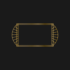 Art deco golden frames decorations, Golden art deco ornaments, retro geometric ornamental frame - classic luxurious gold frames, wedding invitation, celebration event