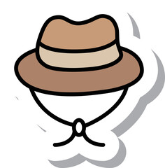 ミニステッカーキャンプアイコン 帽子