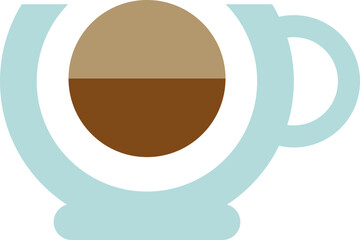 cup of coffee. logo. blue and brown. Vector illustration