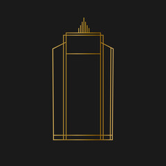 Art deco golden frames decorations, Golden art deco ornaments, retro geometric ornamental frame - classic luxurious gold frames, wedding invitation, celebration event