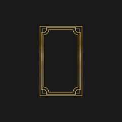 Art deco golden frames decorations, Golden art deco ornaments, retro geometric ornamental frame - classic luxurious gold frames, wedding invitation, celebration event