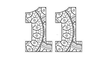 Mandala Number coloring page for kids