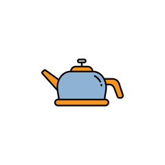 kettle, tea, hot drink, food line icon on white background. Elements of mountaineering icon. Can be used for web, logo, mobile app, UI, UX