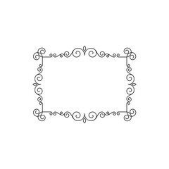 Vintage ornamental frame, vintage rectangle ornaments and ornate border. Decorative wedding frames, antique museum picture borders or deco divider, gift card, floral frame