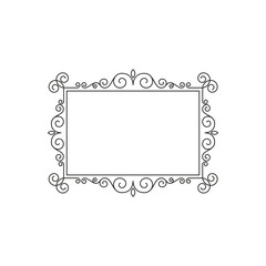 Vintage ornamental frame, vintage rectangle ornaments and ornate border. Decorative wedding frames, antique museum picture borders or deco divider, gift card, floral frame