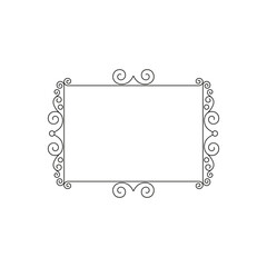 Vintage ornamental frame, vintage rectangle ornaments and ornate border. Decorative wedding frames, antique museum picture borders or deco divider, gift card, floral frame