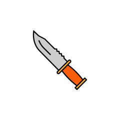 steel hunting knife, sharp knife, hunting line icon on white background. Elements of mountaineering icon. Can be used for web, logo, mobile app, UI, UX