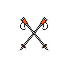 hiking, adventure, mountain line icon on white background. Elements of mountaineering icon. Can be used for web, logo, mobile app, UI, UX