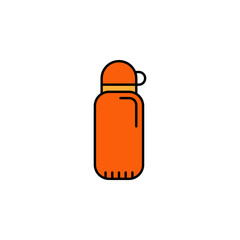 bottle, container, drink line icon on white background. Elements of mountaineering icon. Can be used for web, logo, mobile app, UI, UX