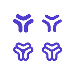 Abstract logo set collection - geometric shape futuristic illustration liquid geometry technology tech flux twist warp