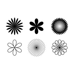 Fototapeta premium Water lily Lotus logo Flower logo set collection - beauty spa flower symbol wellness health meditation beauty luxury natural fitness yoga lifestyle treatment petals salon organic calming cosmetics