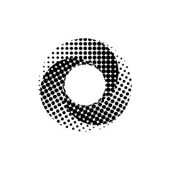 Vortex Spiral logo abstract circle shape - spiral motion twirl twist curve rotation spin whirlpool radial warp geometric shape for businesses - spinning circle