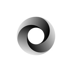 Vortex Spiral logo abstract circle shape - spiral motion twirl twist curve rotation spin whirlpool radial warp geometric shape for businesses - spinning circle