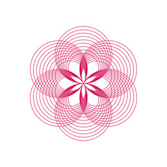 Fototapeta premium Flower Logo Illustration - Nature wedding bloom blossom garden Hawaii art exotic tropical flora