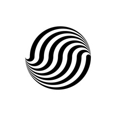 OpArt Optical Illusion Logo Abstract Design, Abstract art illustration with black and white stripes, pattern background