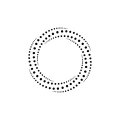 Dotted Vortex spiral logo abstract circle shape - spiral motion twirl twist curve rotation spin whirlpool radial warp geometric shape for businesses - spinning circle
