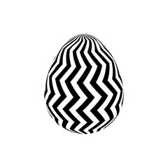 Easter eggs decorated with geometric patterns - optical illusion egg, opart, artistic, modern - holidays seasons - geometric effect abstract forms