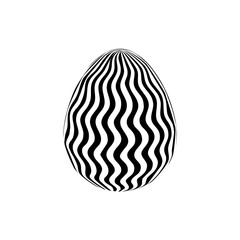 Easter eggs decorated with geometric patterns - optical illusion egg, opart, artistic, modern - holidays seasons - geometric effect abstract forms