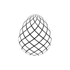 Easter eggs decorated with geometric patterns - optical illusion egg, opart, artistic, modern - holidays seasons - geometric effect abstract forms
