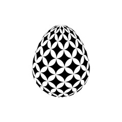 Easter eggs decorated with geometric patterns - optical illusion egg, opart, artistic, modern - holidays seasons - geometric effect abstract forms
