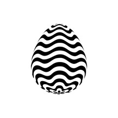 Easter eggs decorated with geometric patterns - optical illusion egg, opart, artistic, modern - holidays seasons - geometric effect abstract forms