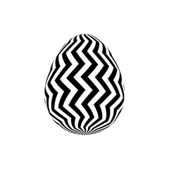 Easter eggs decorated with geometric patterns - optical illusion egg, opart, artistic, modern - holidays seasons - geometric effect abstract forms