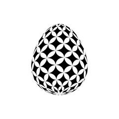 Easter eggs decorated with geometric patterns - optical illusion egg, opart, artistic, modern - holidays seasons - geometric effect abstract forms