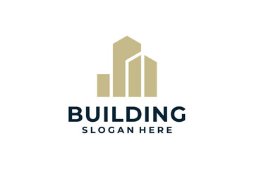 Building abstract logo design concept